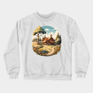 Tranquil Timber Dwelling Crewneck Sweatshirt